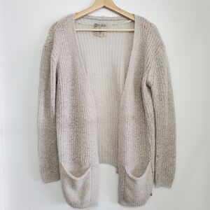 Garcia Jeans Open-Front Cozy Knit Cardigan in Light Beige - Size Medium**read
